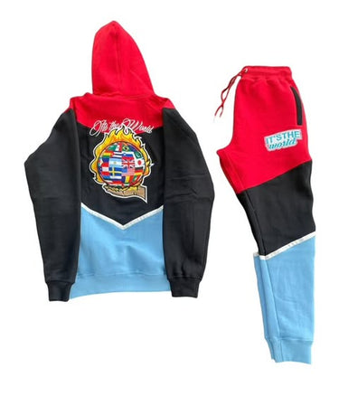 Bold & Stylish Color Block Hoodie Set