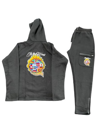 IT’S THE WORLD Black Zip-Up Tracksuit